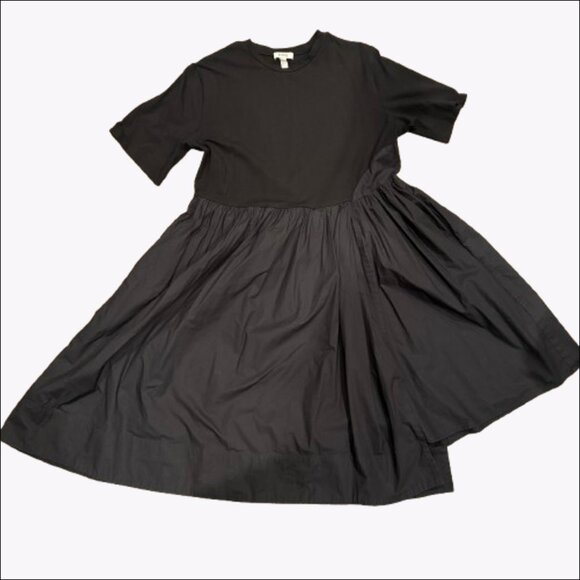COS Black Contrast-Panel Asymmetric T-Shirt Dress | Size L - Picture 1 of 7